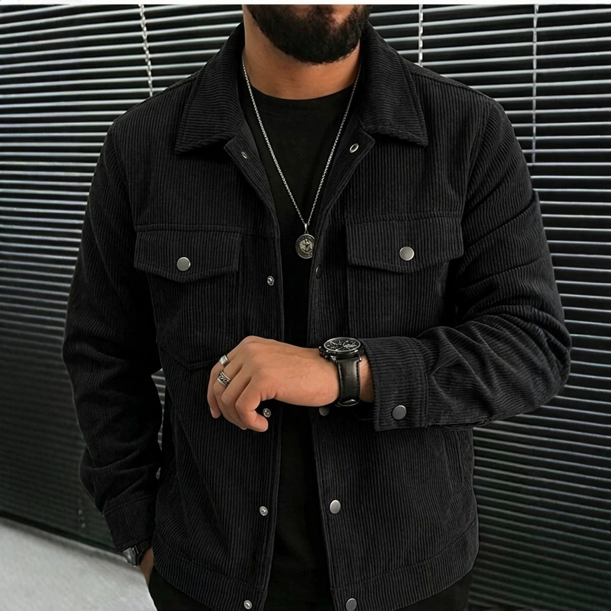 Women’s Corduroy Lapel Casual Jacket
