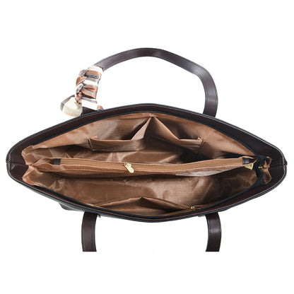 Women’s Scarf Accent Tote Shoulder Bag