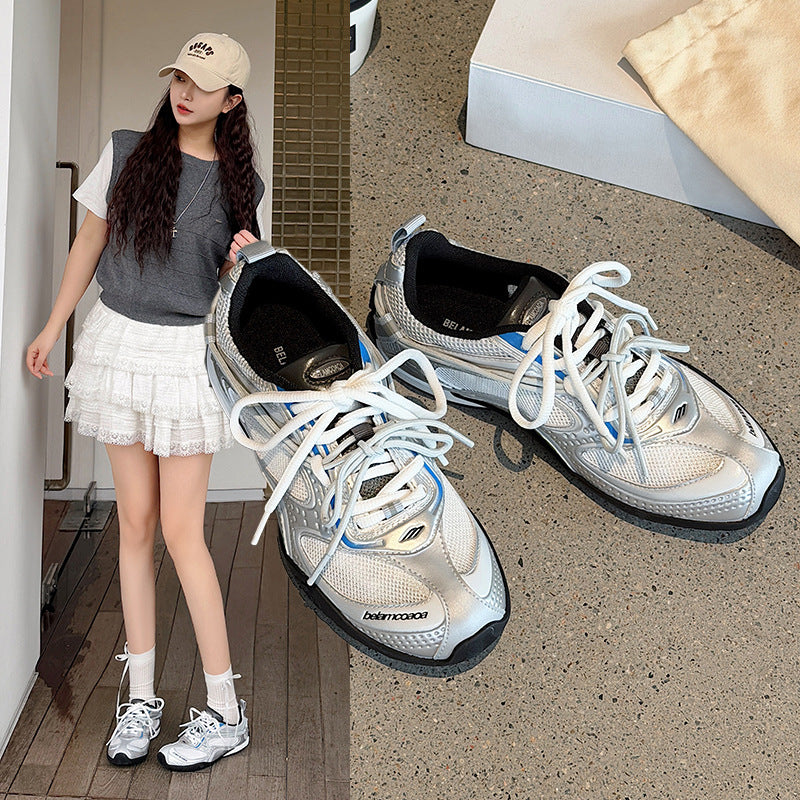 Unisex Racing-Inspired Mesh Chunky Sneakers