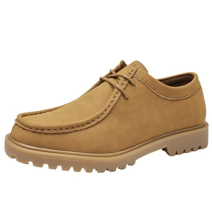 Men’s Japanese-Style Leather Derby Hiking Shoes