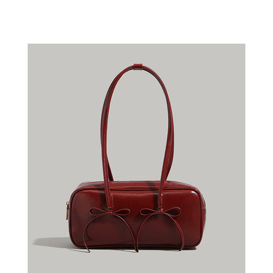 Women’s Bow Accent Bowling Shoulder Bag
