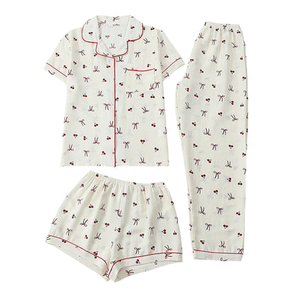 Women’s Bubble Wrinkle Short Sleeve Pajama Set
