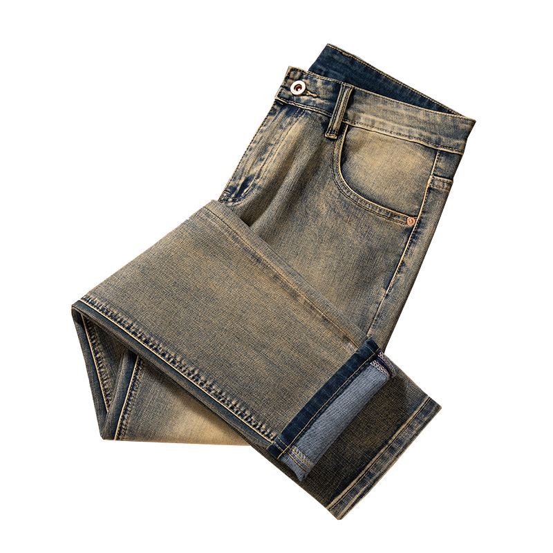 Men’s 2026 Slim Straight-Leg Vintage Blue Jeans