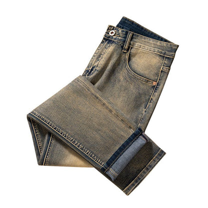Men’s 2026 Slim Straight-Leg Vintage Blue Jeans