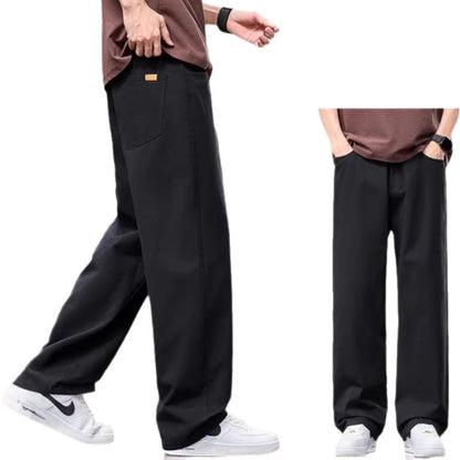 Men’s Loose-Fit Straight-Leg Cotton Casual Pants