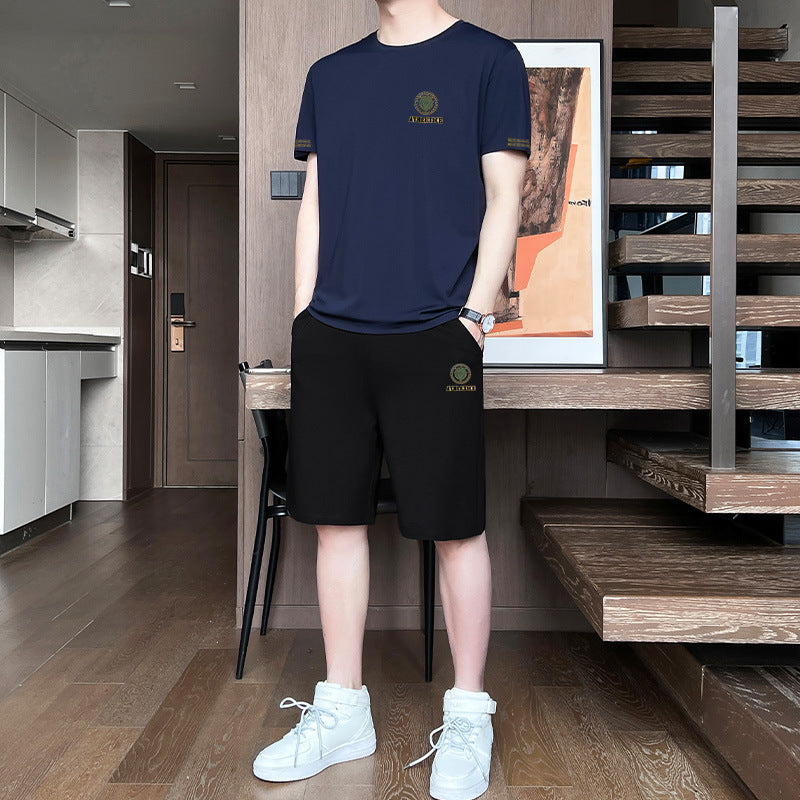 Men’s Ice Silk Short Sleeve Sports Set