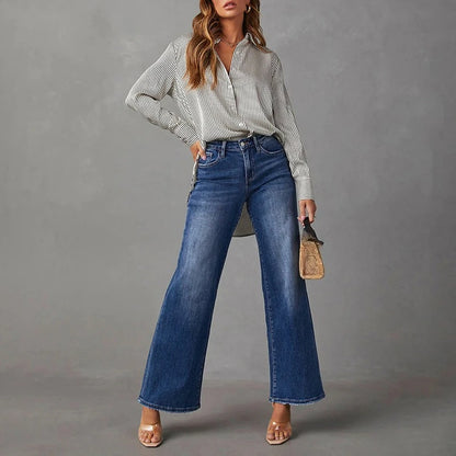 High Waist Wide Leg Flared Jeans for Women 2025