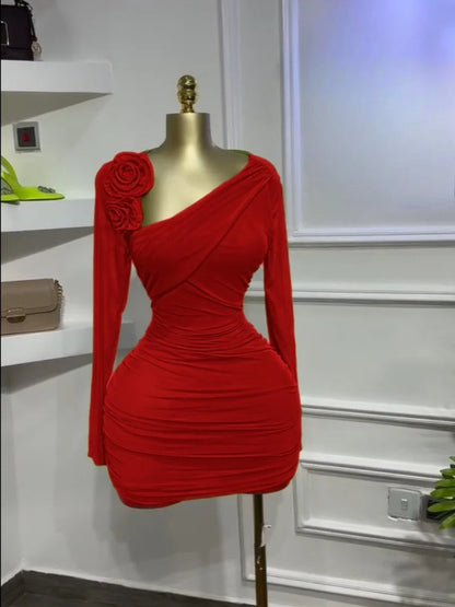 Floral Ruched Bodycon Midi Dress for Women