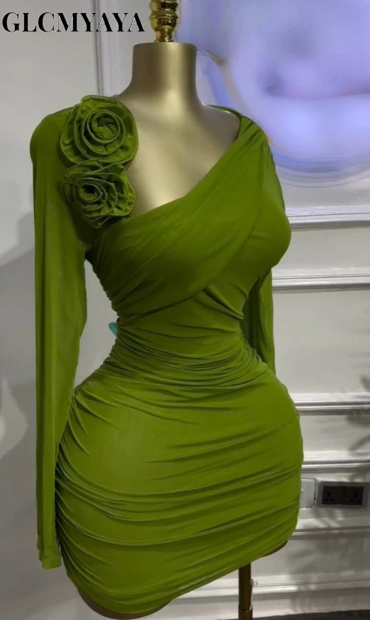 Floral Ruched Bodycon Midi Dress for Women