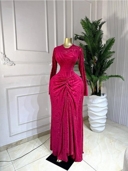 Mesh Ruched See-Through Maxi Dress for Women 2026