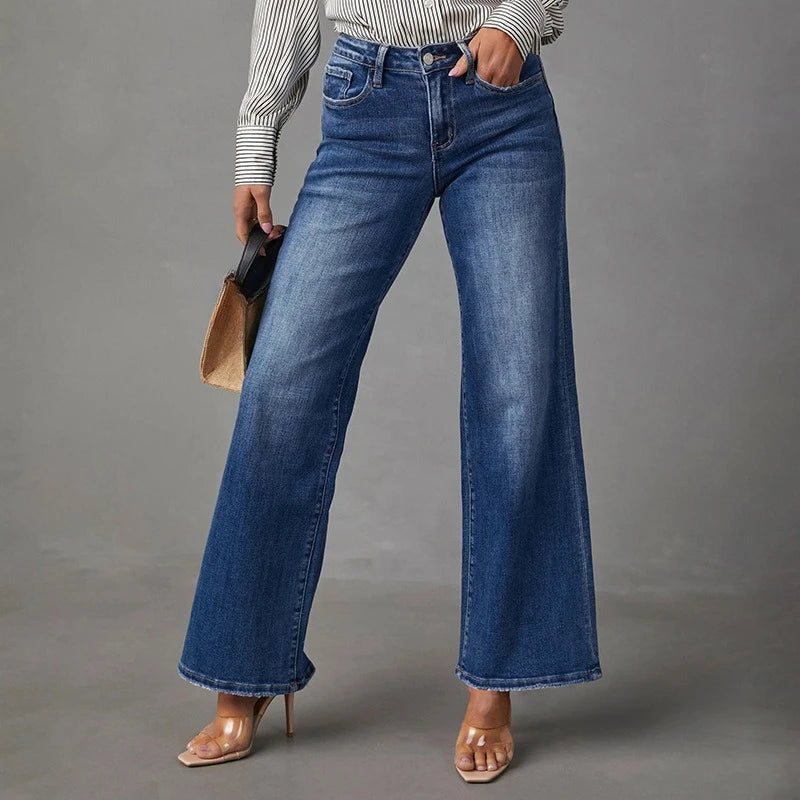 High Waist Wide Leg Flared Jeans for Women 2025