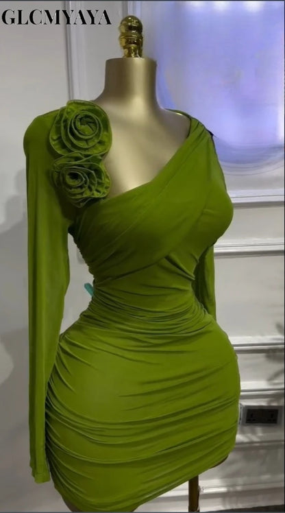 Floral Ruched Bodycon Midi Dress for Women