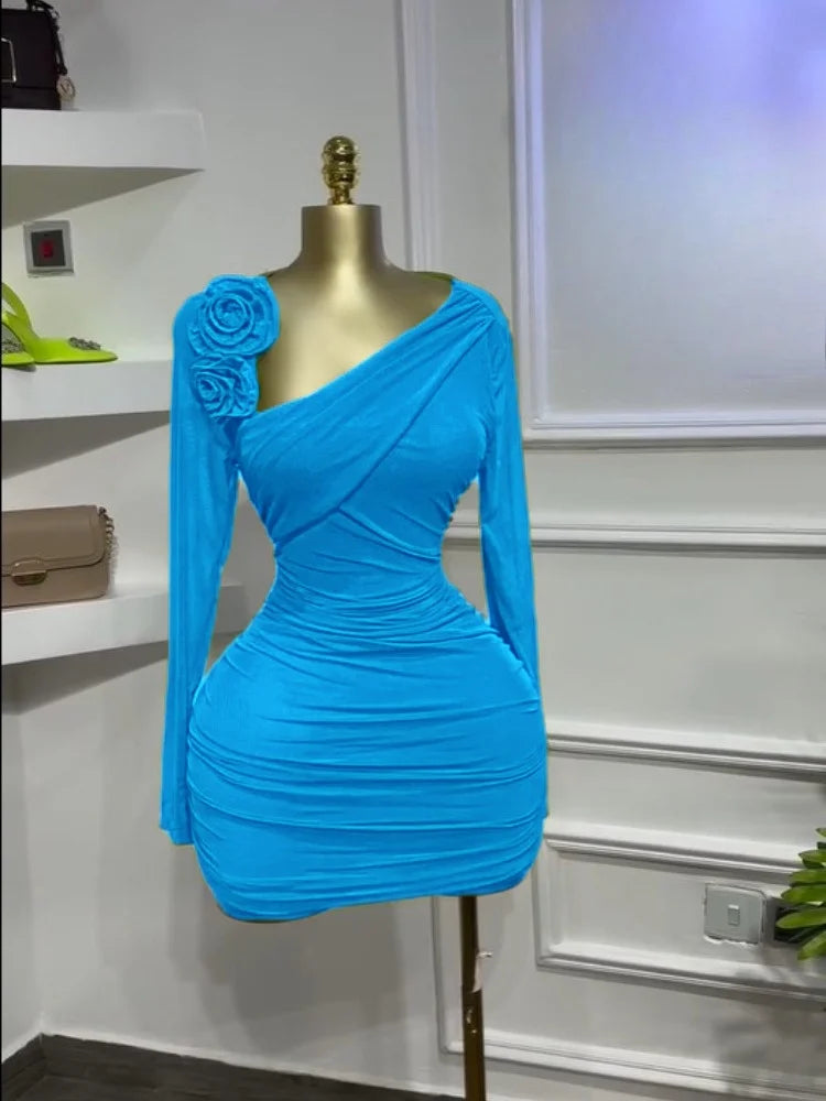 Floral Ruched Bodycon Midi Dress for Women