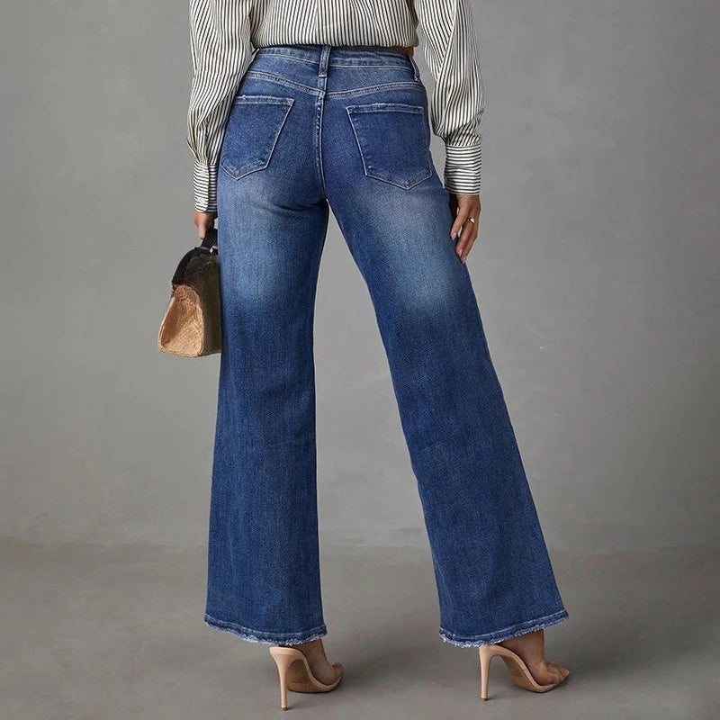 High Waist Wide Leg Flared Jeans for Women 2025