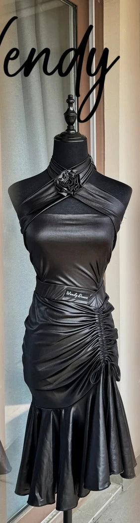 Latin Dance Halter Top & Skirt Set for Women
